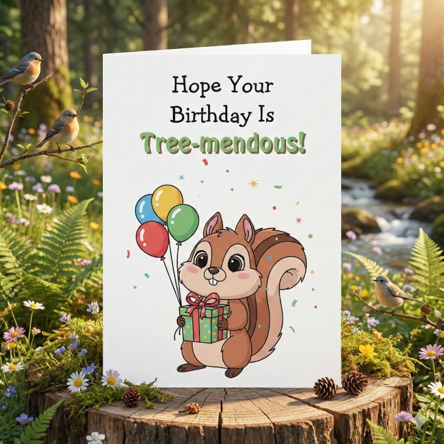 Funny Happy Birthday Squirrel Pun Karte (Von Creator hochgeladen)