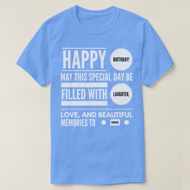 Funny Happy Birthday T-Shirt (Design vorne)
