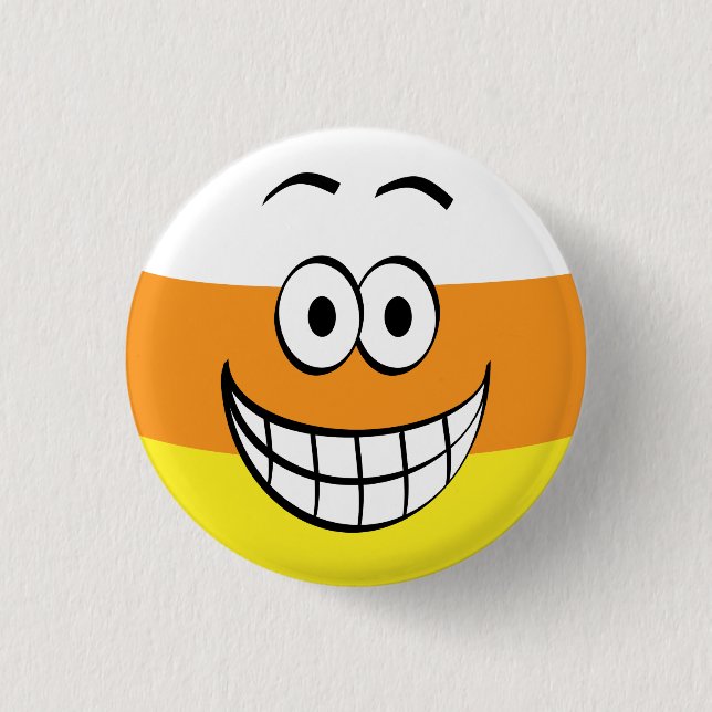 Funny, Happy Candy Mais Halloween Button (Vorderseite)