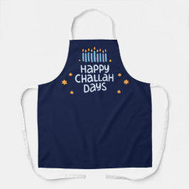 Funny Happy Challah Days Hanukkah Blue Schürze