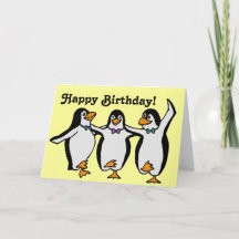 Funny Happy Dancing Penguins Geburtstag