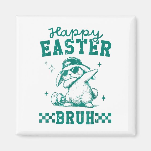 Funny Happy Easter Bruh Bunny Dabbing Niedlich Ost Magnet (Vorne)