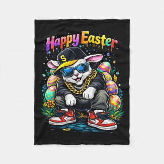 Funny Happy Easter Bunny Cool Street Men Women Fleecedecke