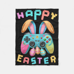 Funny Happy Easter Bunny Gaming Controller Gamer B Fleecedecke
