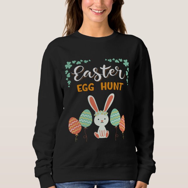Funny Happy Easter Egg Hunt Cute Bunny Ears Sister Sweatshirt (Vorderseite)