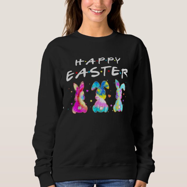 Funny Happy Easter Three Bunny For Friends Easter  Sweatshirt (Vorderseite)