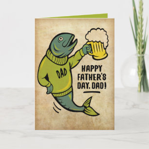 Funny Happy Father's Day-You are a Keeper Fish Karte
