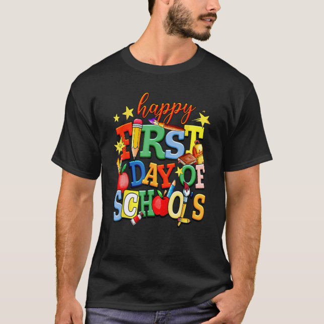 Funny Happy First Day Of School Welcome Back To Sc T-Shirt (Vorderseite)