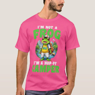 Funny Happy Frog and Camping Lover Wanderrucksack T-Shirt