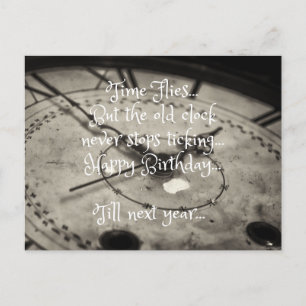 Funny Happy Geburtstag Alte Vintage Uhr Postkarte