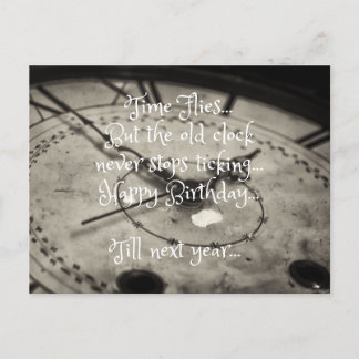 Funny Happy Geburtstag Alte Vintage Uhr Postkarte