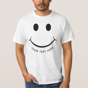 Funny Happy Gesicht Ihren Text hinzufügen T-Shirt