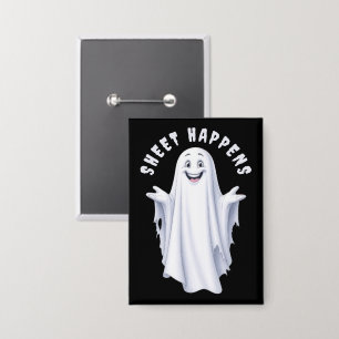 Funny Happy Ghost Button