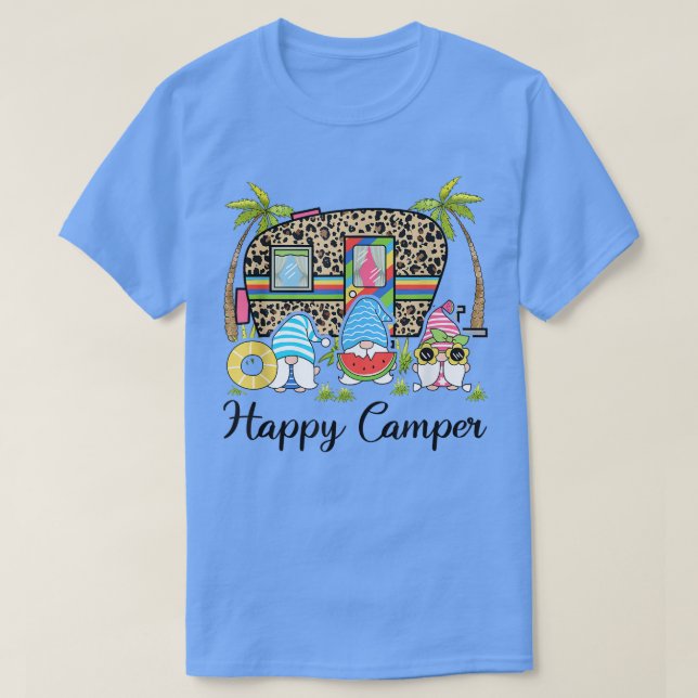 Funny Happy Gnome Camper Cute For Kids Women Men  T-Shirt (Design vorne)