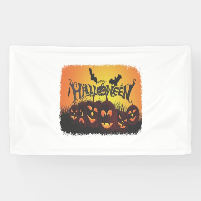 Funny Happy Halloween Design Banner (Horizontal)