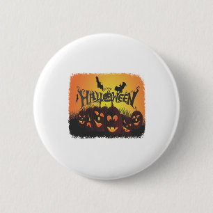 Funny Happy Halloween Design Button