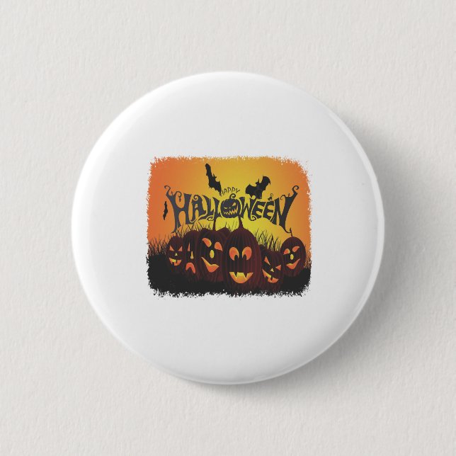 Funny Happy Halloween Design Button (Vorderseite)