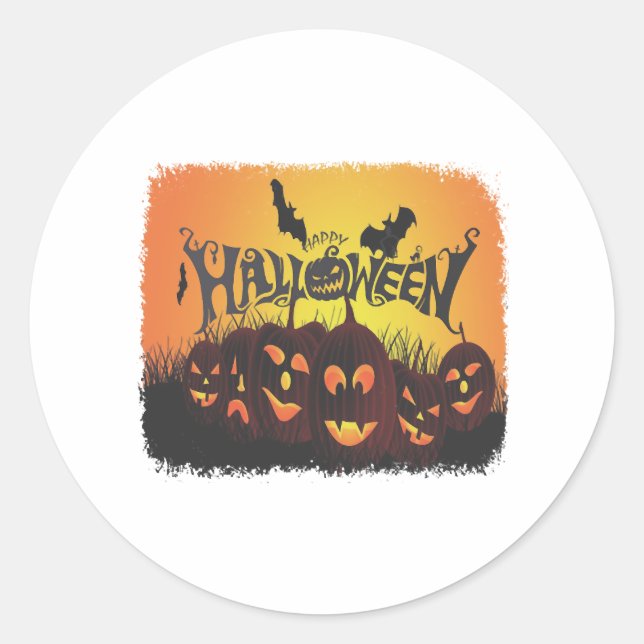 Funny Happy Halloween Design Runder Aufkleber (Vorderseite)