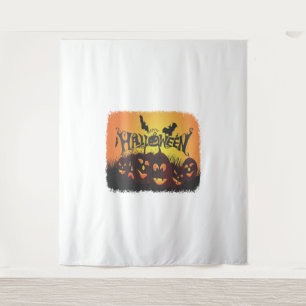 Funny Happy Halloween Design Wandteppich