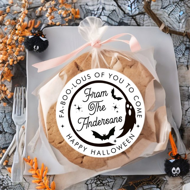 Funny Happy Halloween Ghost Danke Gastgeschenk Runder Aufkleber (Von Creator hochgeladen)