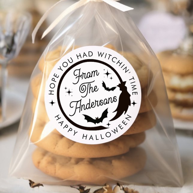 Funny Happy Halloween Hexenmänner Danke Party Runder Aufkleber (Von Creator hochgeladen)