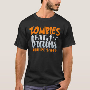 Funny Happy Halloween Zombies essen Gehirne Ihren T-Shirt