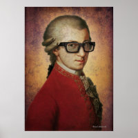 Funny Happy Hipster Mozart Klassische Musik