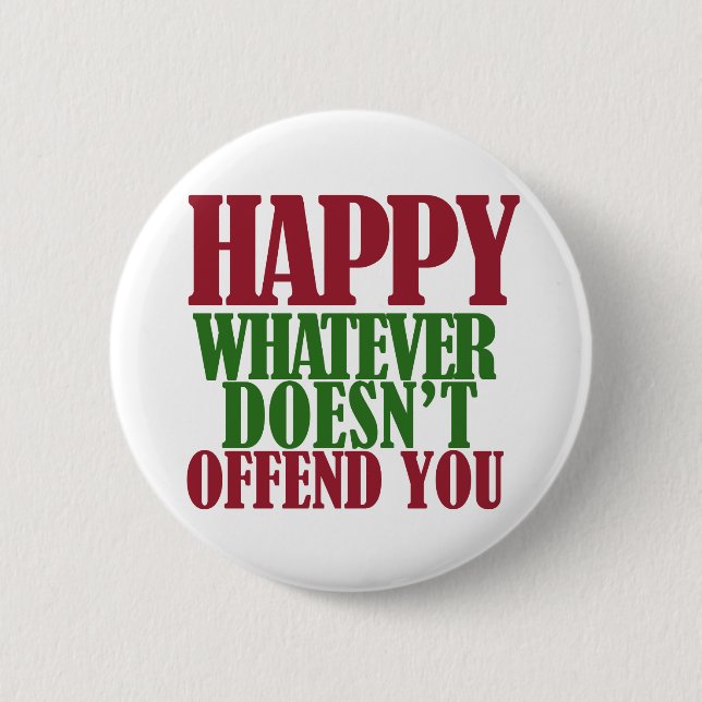 Funny Happy Holidays Frohe Weihnachtsparodie Button (Vorderseite)
