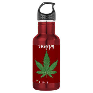 Funny Happy Holidaze Weed Leaf Personalisiert Edelstahlflasche