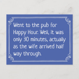 Funny Happy Hour Pub Joke Postkarte