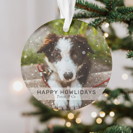 Funny Happy Howlidays 2 Hunde Foto Weihnachten Ornament