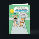 Funny Happy Hund und Grumpy Cat Birthday Karte<br><div class="desc">Hier ist eine niedliche und lustige Geburtstagskarte mit einem aufgeregten Hund und einer sehr gruseligen Katze,  die zu einem Party führt. Vielen Dank für die Auswahl dieses originalen Design von © Chuck Ingwersen. Ich schreibe jeden Tag Cartoon auf Instagram: https://www.instagram.com/captainscratchy</div>