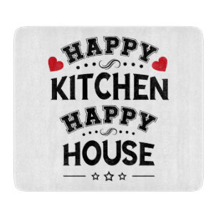Funny Happy Kitchen Happy House Schneidebrett