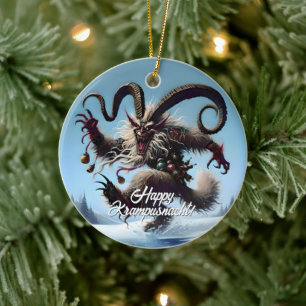 Funny Happy Krampusnacht Keramik Ornament
