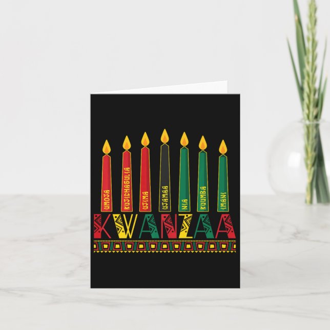 Funny Happy Kwanzaa Kinara Principles Candles Pan Karte (Vorderseite)