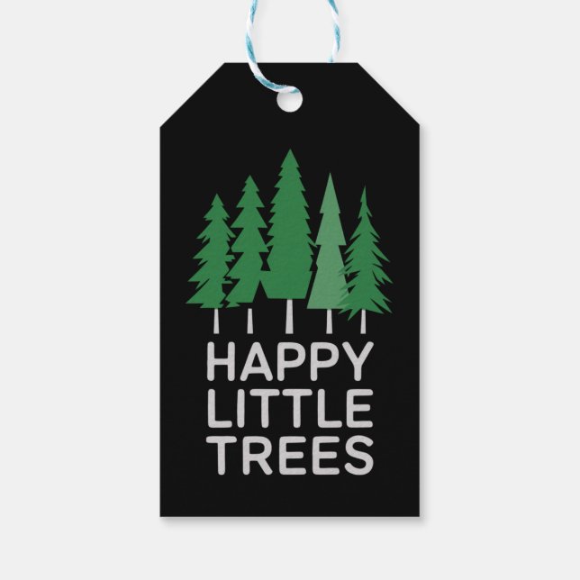 Funny Happy Little Trees Gifts Camping Geschenkanhänger (Rückseite)