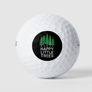 Funny Happy Little Trees Gifts Camping Golfball