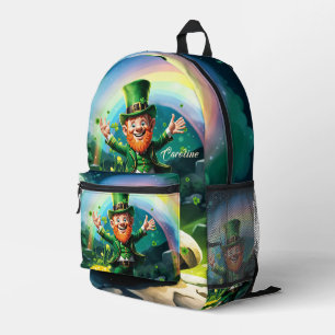 Funny Happy Lprechaun Bedruckter Rucksack