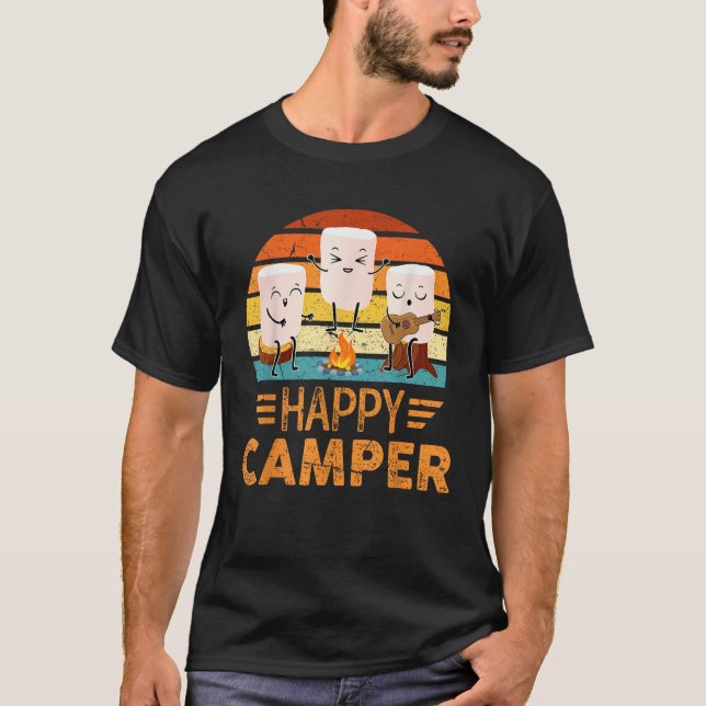 Funny Happy Marshmallow Camper Niedlich für Kinder T-Shirt (Vorderseite)
