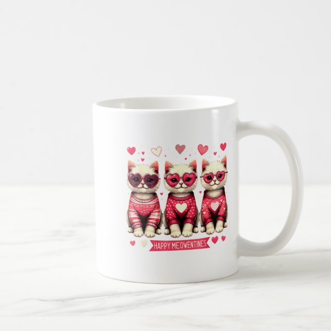 Funny Happy Meowentines Cute Valentine Cats Love C Kaffeetasse (Rechts)