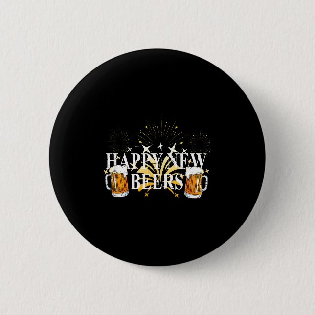 Funny Happy New Beers Drinking 2021 Nye Party Happ Button (Vorderseite)