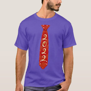 Funny Happy New Year 2022 Red Bow Krawatte Happy N T-Shirt