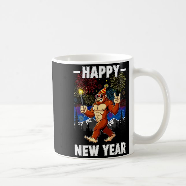 Funny Happy New Year 2026 Bigfoot Lovers New Years Kaffeetasse (Rechts)
