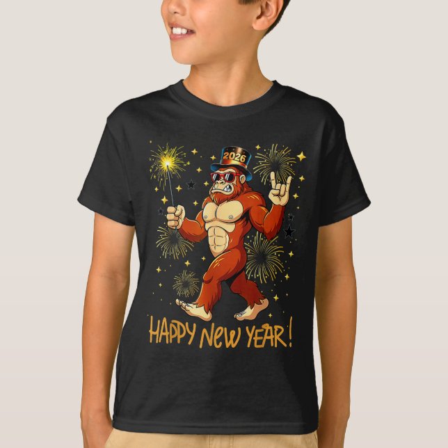 Funny Happy New Year 2026 Bigfoot Lovers New Years T-Shirt (Vorderseite)