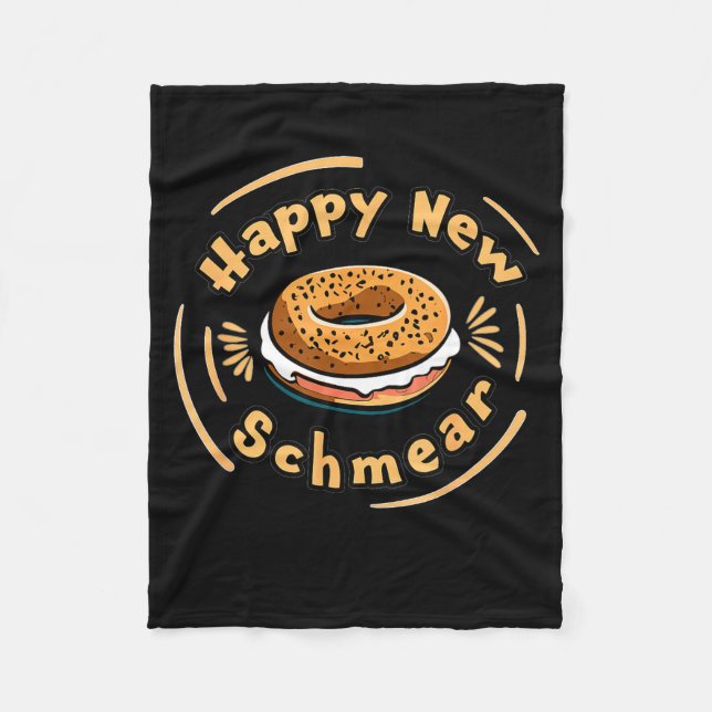 Funny Happy New Year Bagel &amp; Schmear Jewish Br Fleecedecke (Vorderseite)