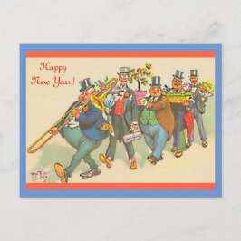 Funny Happy New Year Parade Vintage 1930’s Image Postkarte