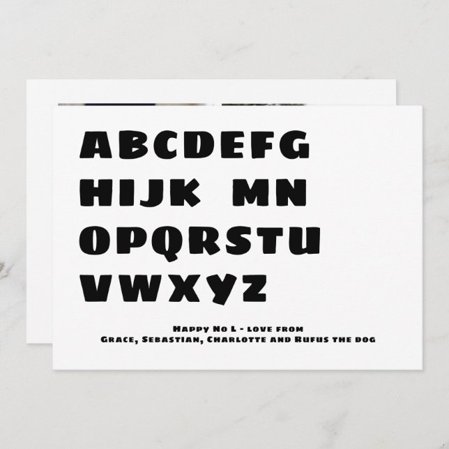 Funny Happy No L (Weihnachten) Foto Personalisiert Einladung (Vorne/Hinten)