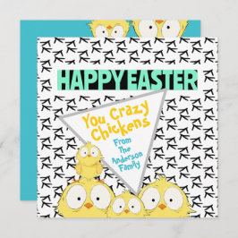 Funny "Happy Oaster" Ihr Crazy Chickens | Feiertagskarte