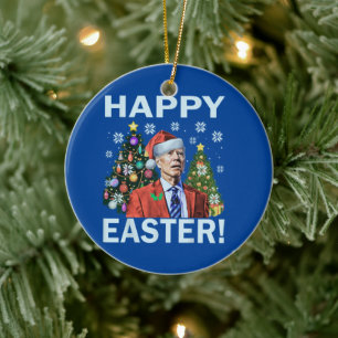 Funny Happy Oaster Joe Biden Weihnachten Keramik Ornament