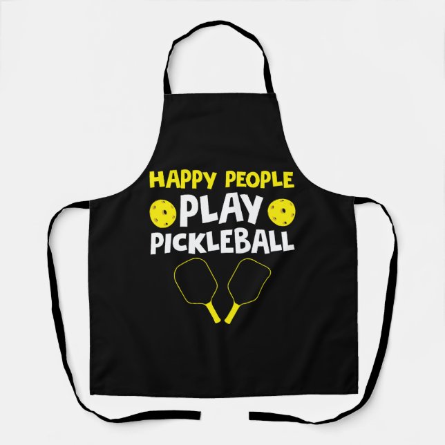 Funny Happy People Play Pickleball Schürze (Vorderseite)